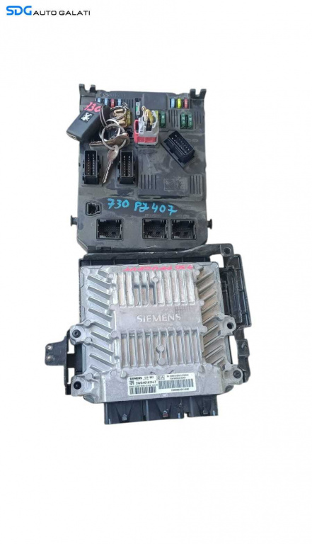 Kit Pornire ECU Calculator Motor Tablou Panou Sigurante Cheie Cheie CIP Imobilizator Peugeot 407 2.0 Diesel 2004 - 2010 Cod 5WS40167H-T 9655708480 S120104600L SW9658345080 [M8511]