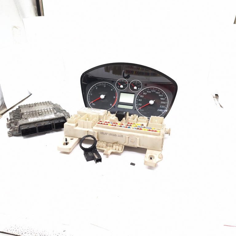 Kit Pornire Ford Focus Mk 2 2005-2010 2.0 Tdci G6Db Motorina Calculator Motor Ceas Bord Chip Cheie Imobilizator Panou Sigurante 8E0907279C, 8M5112A650Cc, J38Ac, 7Fda, 038906019Fd, 0281010729, 284486443, 3M5F10A855A, 30S5191008004, E11A000280, 97Ra000