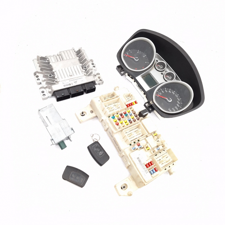 Kit Pornire Ford Kuga 1 2008-2012 2.0 Tdci G6Dg Motorina Blocator Coloana Volan Calculator Motor Ceas Bord Contact Cu Cheie Panou Sigurante 8V4112A650Af, 5Ws40583Gt, S122865032, 8M513F880Gc, 0472A211008, E1197Ra000001, E1197Ra012108, E11A002108, 7M5T