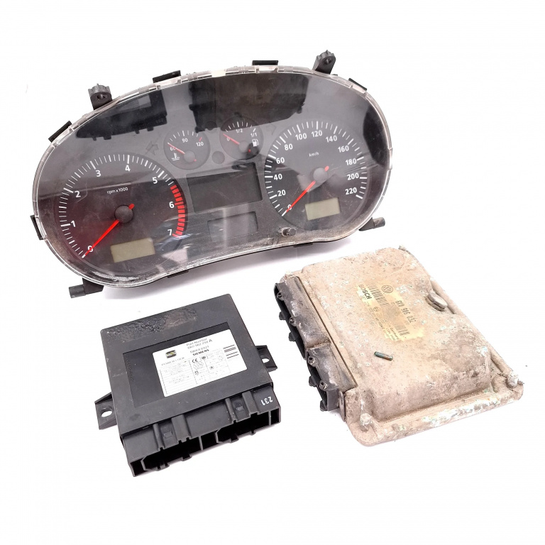 Kit Pornire Seat Ibiza (6K) 1993-2002 1.4 Benzina Calculator Confort Calculator Motor Ceas Bord 6K0906032Ac, 0261207228, 6K0962258A, 5Wk46921, Dl008198, 5Wk48687, W06K0920821C, 25060102211001, 88311292, 110008923017 Bosch,Siemens,