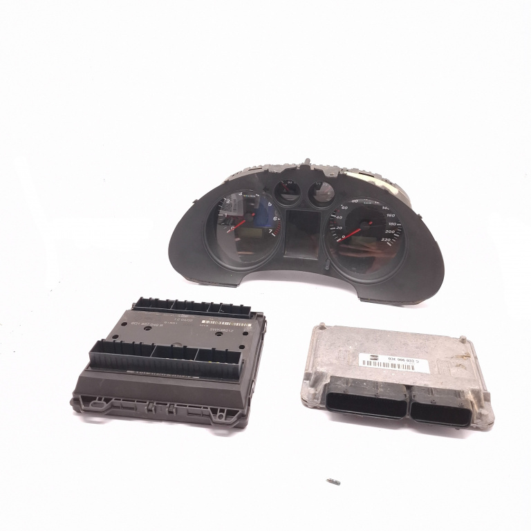 Kit Pornire Seat Ibiza Mk4 (6L) 2002-2008 1.2 Azq Benzina Calculator Motor Ceas Bord 03E906033D, 6Q1937049B, 110080104009A, 03E 906 033 D, 5Wp4012104, 5Wk48212, 3Pe4342, 88311333, 81269044, 81071507 Siemens, Vdo