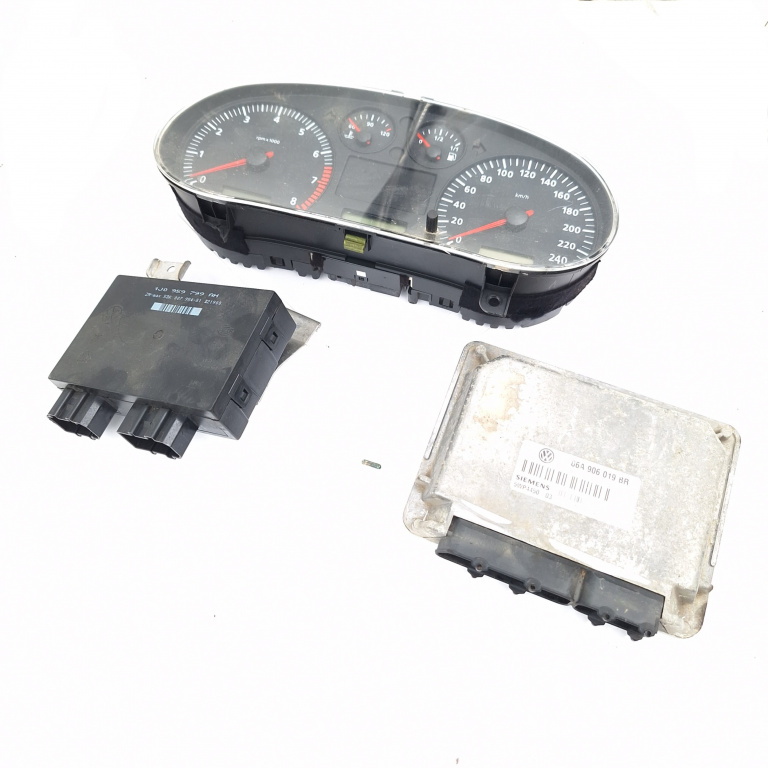 Kit Pornire Seat Toledo Mk 2 (1M) 1998-2006 1.6 Akl Benzina Calculator Motor Ceas Bord 06A906019Br, 1J0959799Ah, 5Wp445003, 5Dk00795451, W01M0920821A, 88311292, 110080075018, 12050002430455 Siemens, Hella, Vdo