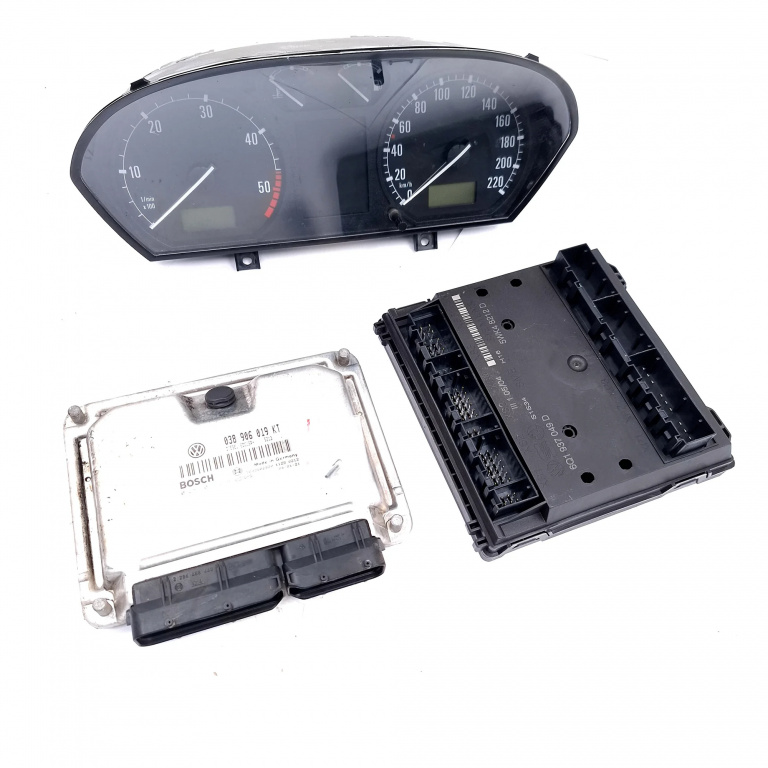 Kit Pornire Skoda Fabia 1 1999-2007 1.9 Tdi Atd Motorina Calculator Confort Calculator Motor Ceas Bord Chip Cheie 038906019Kt, 0281011219, 6Q1937049D, 6Y0920880D, 1039S02920, 110080253003, 110080253, 2284488443 Bosch, Siemens, Skoda