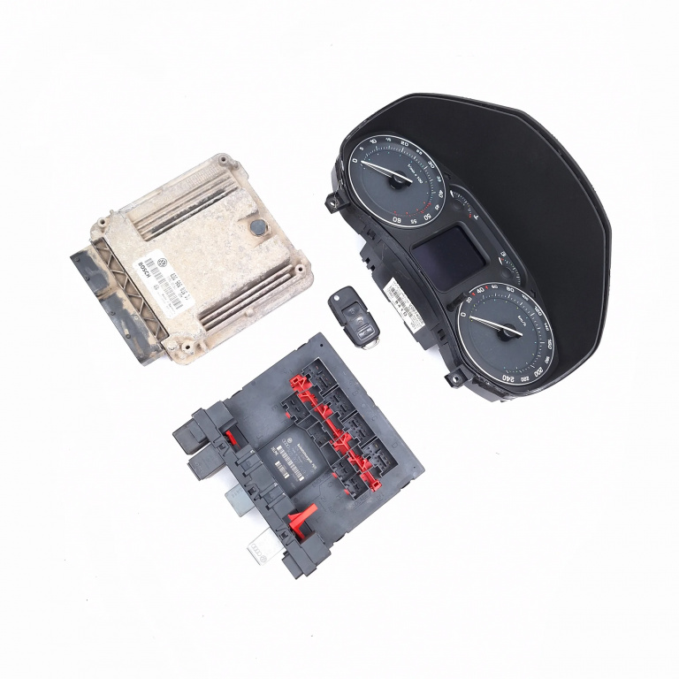Kit Pornire Skoda Octavia 2 (1Z) 2004-2013 1.9 Tdi Bjb Motorina Calculator Confort Calculator Motor Ceas Bord 03G906016D, 0281011883, 1039S06266, 1K0937049N, 21002966, 01396357, V0914056, 1Z0920841D, A2C53088698 Bosch,Delphi