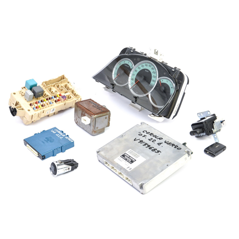 Kit Pornire Toyota Corolla Verso 2004-2009 2.2 D-4D 2Ad-Fhv Motorina Blocator Coloana Volan Buton Start Stop Calculator Motor Ceas Bord Cheie Contact Cu Cheie Panou Sigurante 896610F091, 89661-0F091, Mb175800-9430, Mb1758009430, 83800-0F091, 838000F0
