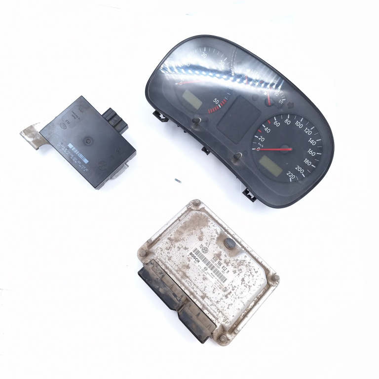Kit Pornire Vw Golf 4 1997-2004 1.9 Tdi Alh Motorina Calculator Confort Calculator Motor Ceas Bord 038906012M, 0281001979, 28Sa420, 1J0959799Q, 5Dk00795150, 1J1907342B, 1J0920805E, 0263628002, 3122400847, 1035100002 Bosch, Hella