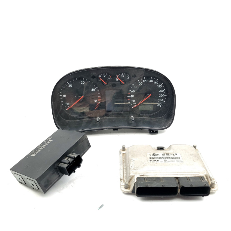 Kit Pornire Vw Golf 4 1997-2004 1.9 Tdi Axr Motorina Calculator Confort Calculator Motor Ceas Bord 038906019Kp, 038 906 019 Kp, 0281011191, 0 281 011 191, 1039501985, 1C0959799, 5Dk00821100, Ky01J1907342B, 110080132004 Bosch, Hella, Vdo