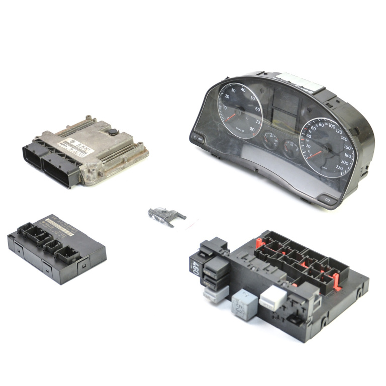 Kit Pornire Vw Golf 5 2003-2009 1.4 Fsi Bkg Benzina Calculator Confort Calculator Motor Ceas Bord Chip Cheie Panou Sigurante 03C906056H, 03C 906 056 H, 03C 906 056, 03C906056, 0261S02004, 0 261 S02 004, 1039S04545, 1K0920850P, 1K0 920 850 P, 1K0 920