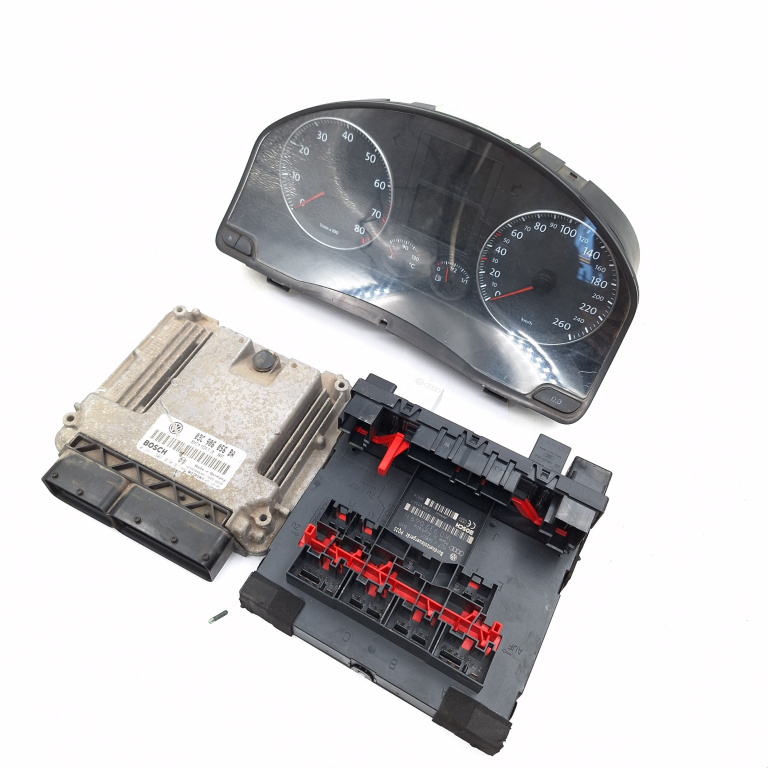 Kit Pornire Vw Golf 5 2003-2009 1.6 Fsi Bag Benzina Calculator Confort Calculator Motor Ceas Bord Chip Cheie 03C906056Ba, 03C 906 056 Ba, 0261S02070, 0 261 S02 070, 1039S04640, 18490034, 1K0937049H, 1K0 937 049 H, 1K0937049, F005V00411, H27S0601, 000