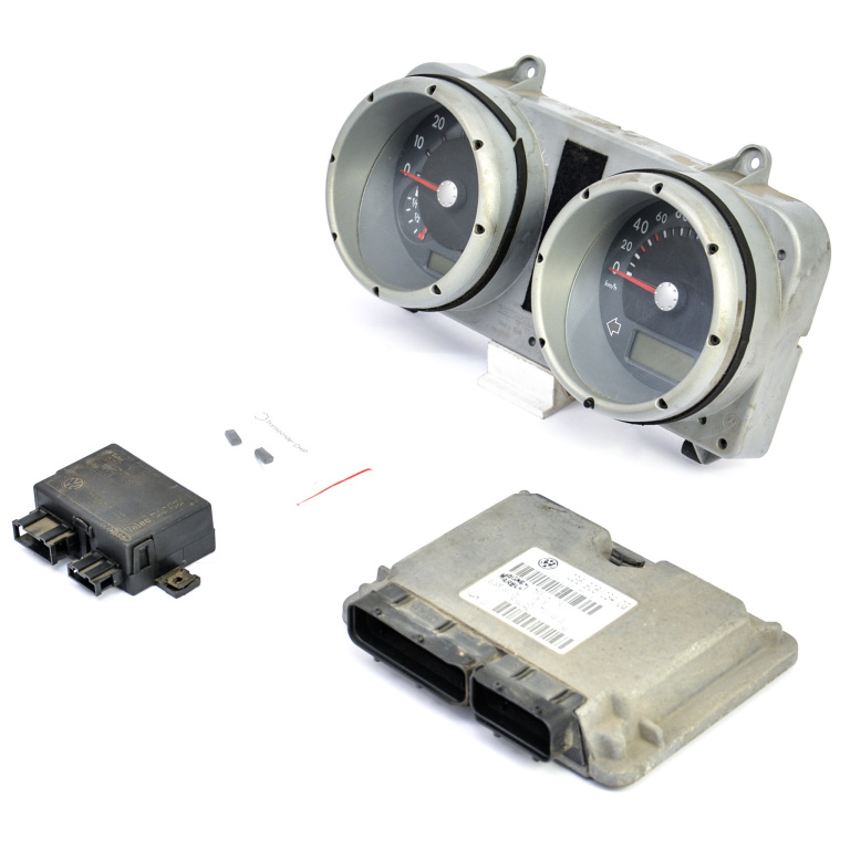 Kit Pornire Vw Lupo (3L, 6X, 6E) 1998-2005 1.4 16V Benzina Calculator Motor Ceas Bord Chip Cheie Imobilizator 036906034Cg, Cr1My216802, 6X0920801B00, 0263615101, 6X0853257 Magneti Marelli