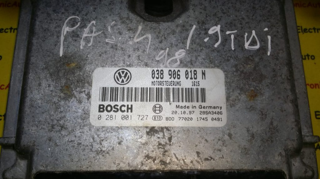 Kit pornire VW Passat 1.9 tdi 0281001727, 038906018N