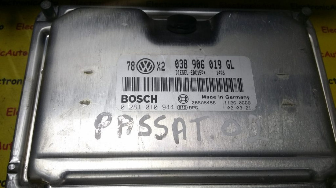 Kit pornire VW Passat 1.9 tdi 0281010944, 038906019GL