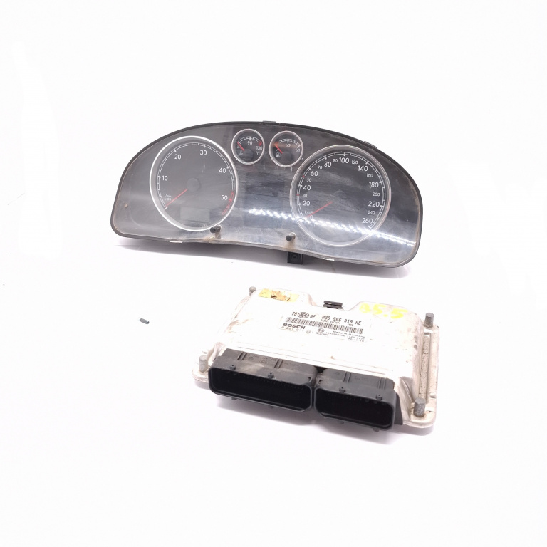 Kit Pornire Vw Passat B5, B5.5 1996-2005 1.9 Tdi Awx Motorina Calculator Motor Ceas Bord Chip Cheie 038906019Ke, 0281011201, 3B0920849A, 1039S02066, 110080199014, 8831299, 8831245, 8831244 Bosch