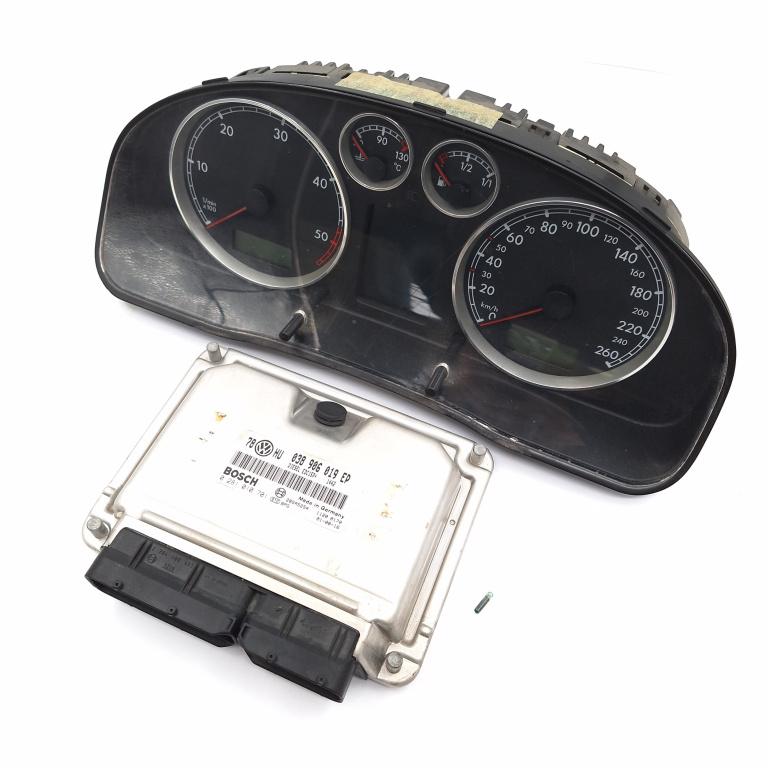 Kit Pornire Vw Passat B5, B5.5 1996-2005 1.9 Tdi Avf Motorina Calculator Motor Ceas Bord 038906019Ep, 0281010701, 810Bpg, 2284486443, 3B0920846A, 88311300 Bosch, Vdo