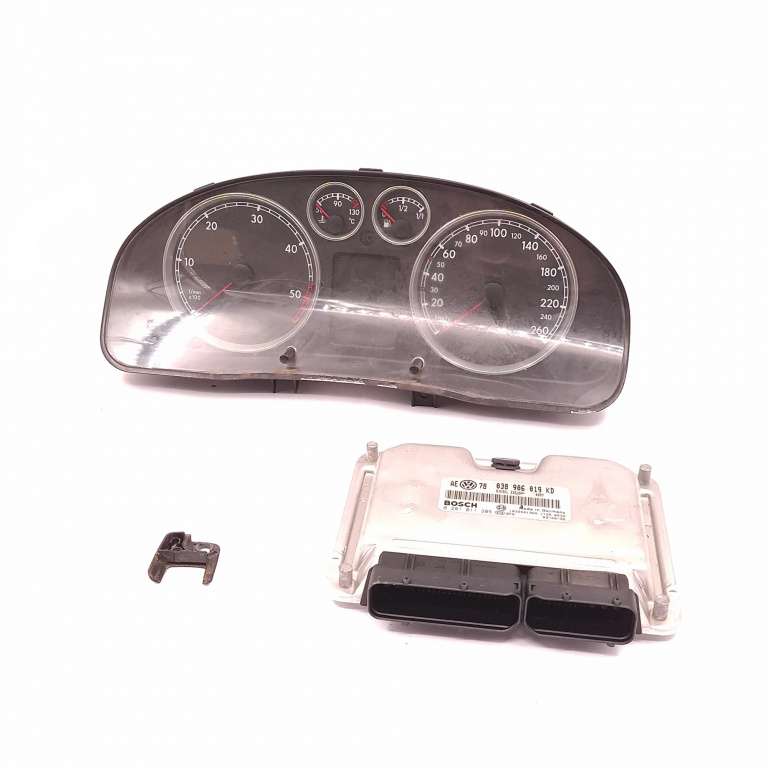 Kit Pornire Vw Passat B5, B5.5 1996-2005 1.9 Tdi Awx Motorina Calculator Motor Ceas Bord Chip Cheie 038906019Kd, 0281011205, 3B0920809E, 110080197035, 1039S01966, 11260832, 220503223630, 88311245, 88311244 Bosch, Vdo