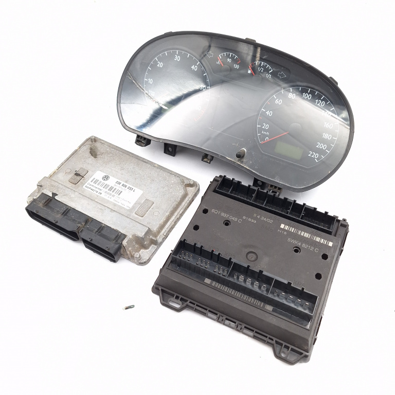 Kit Pornire Vw Polo (9N, 9N3) 2002-2010 1.2 12V Azq Benzina Calculator Confort Calculator Motor Ceas Bord 03E906033L, 6Q0920800P, 6Q1937049C, 03E906033 L, 03E 906 033 L, 5Wp4421609, 110080124, 110080123, 5Wk48212C Continental