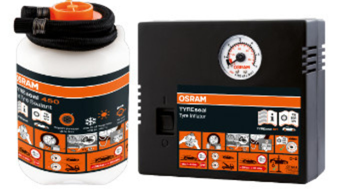 Kit Reparatie Anvelope (compresor + Spray Reparatie Anvelope) Tyreseal Kit Osram Ams-osram OTSK4