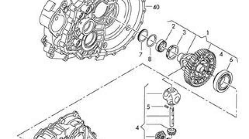 Kit reparatie ax diferential punte fata Vw Tiguan 4x4 (poz.10) VW OE 0A6409343B