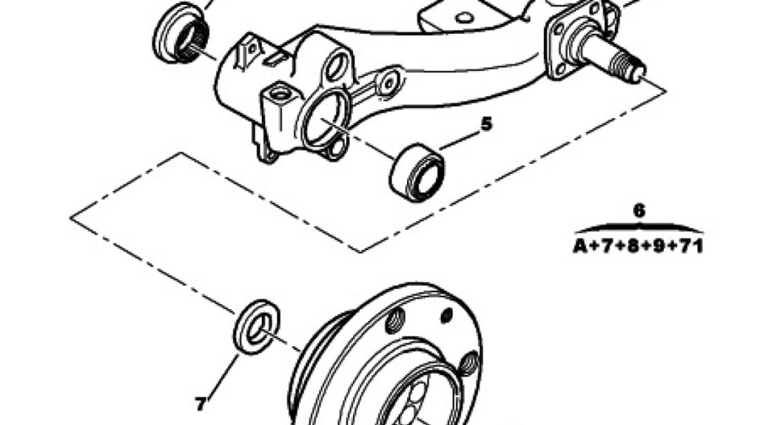 Kit reparatie bara torsiune punte spate Peugeot 206 FEBI 5132 72