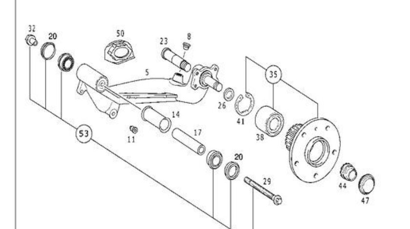 Kit reparatie brat punte spate Mercedes A-Class I BIRTH 168 981 03 18