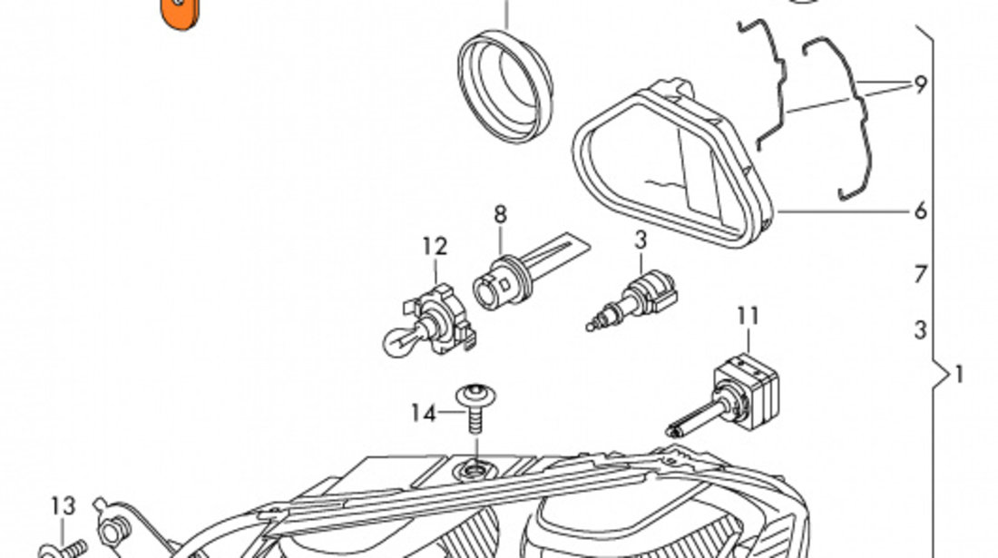 Kit Reparatie Far Dreapta Romix Volkswagen Passat B7 2010-2015 ROM C70224