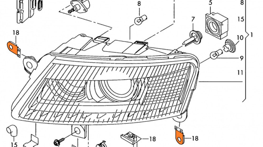 Kit Reparatie Far Stanga Romix Audi A6 C6 2004-2011 ROM C70227