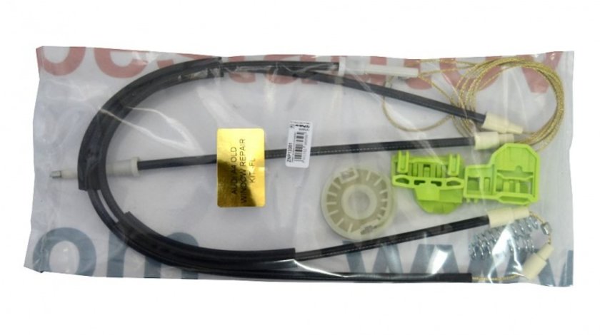 Kit reparatie Mecanism ridicare geam fata Audi A4 (B5 ) 1994-2001 electrica stanga (cablu role si suport geam)