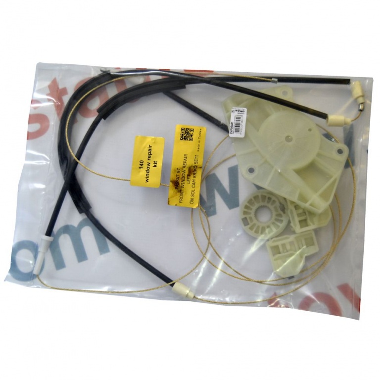 Kit reparatie Mecanism ridicare geam fata Vw Passat B5/3B 1997-2005 electrica fata stanga (cablu role si suport geam)