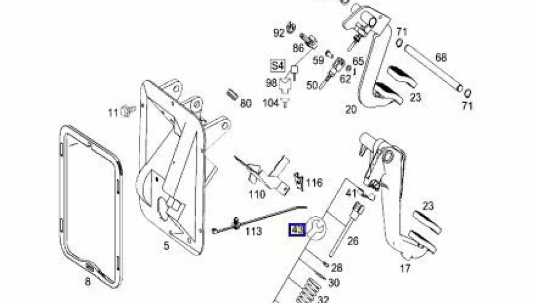 Kit reparatie pedala ambreiaj Mercedes Atego (poz.43) MERCEDES OE A9702900093