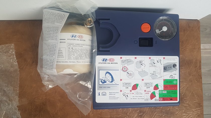 Kit reparatii anvelope, compresor+spuma, originale hyundai, kia, mazda, toyota