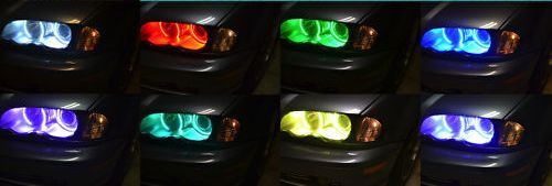 Kit RGB Led Angel Eyes BMW 16 culori cu telecomanda E46 cu LUPA