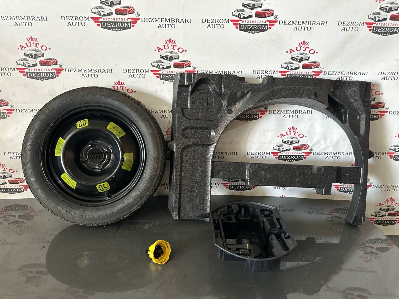 Kit roata rezerva 125/85/R16 3.5JX16 ET10 9677319280 Peugeot 2008 Break (CU_) 1.6 VTi 120 cai 5FS (