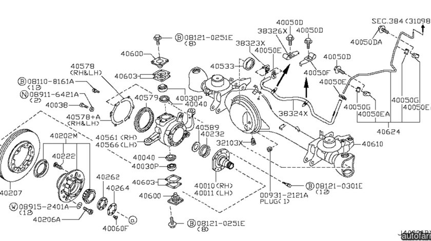 Kit rulment punte fata Nissan Patrol Y61 BTA J4701034