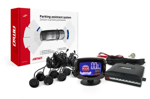 Kit Senzori Parcare Amio 8 Buc Negru Afisaj Bord Led-Graf 01559