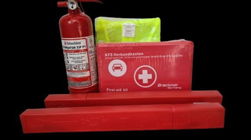 Kit siguranta trusa medicala sanitara stingator extinctor auto P1