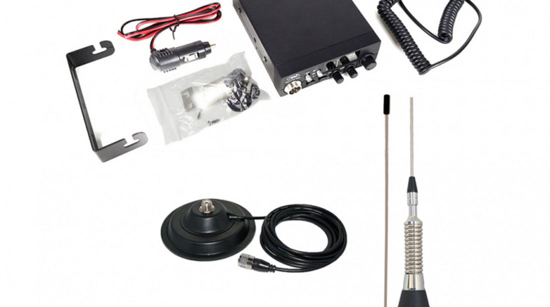 Kit Statie radio CB PNI ESCORT HP 8000L ASQ + Antena CB PNI ML160 cu magnet PNI-PACK70