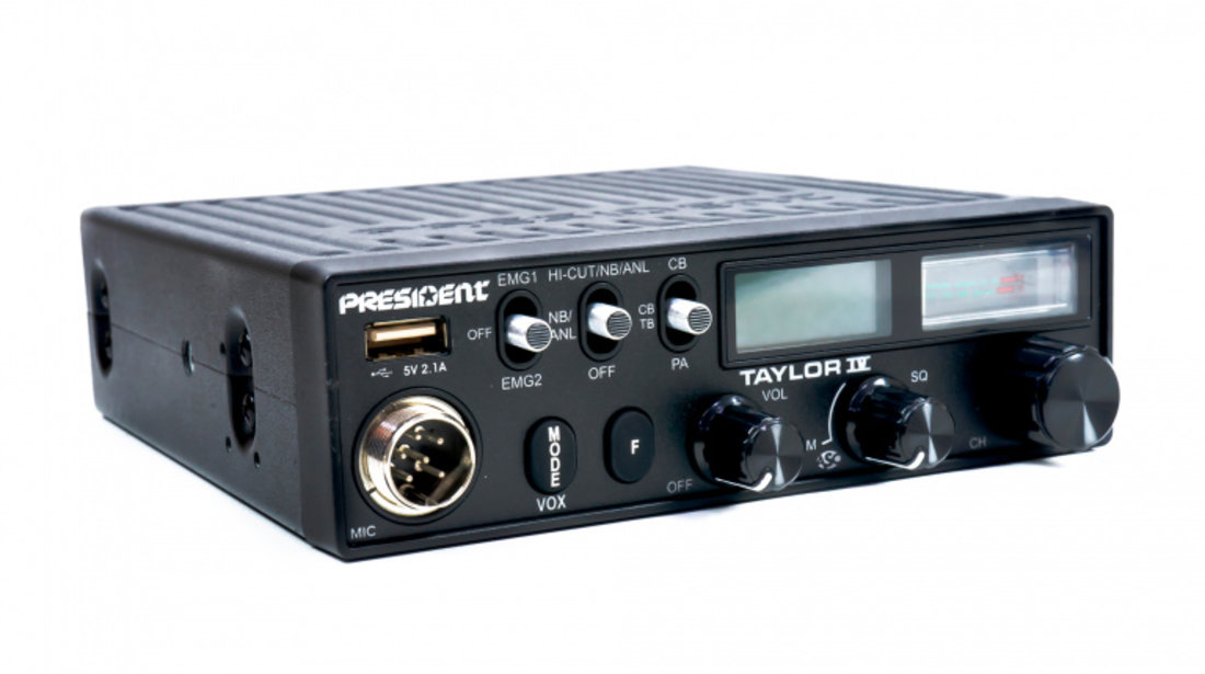 Kit Statie radio CB President TAYLOR IV ASC + Antena CB PNI ML70, lungime 70cm, 26-30MHz, 200W PNI-PRE-K53