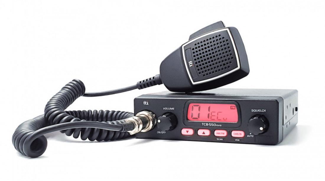 Kit Statie radio CB TTi TCB-550 EVO + Antena PNI ML70 cu magnet, 70cm, 26-30MHz, 200W TTI-PACK56