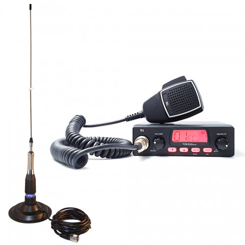 Kit statie radio CB TTi TCB-550 EVO, VOX, Filtru NB, 12-24V cu antena PNI ML160 cu magnet inclusa TT...