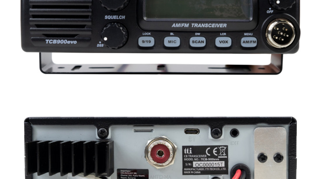 Kit Statie radio CB TTi TCB-900 EVO + Antena CB PNI ML29, lungime 34 cm TTI-PACK69