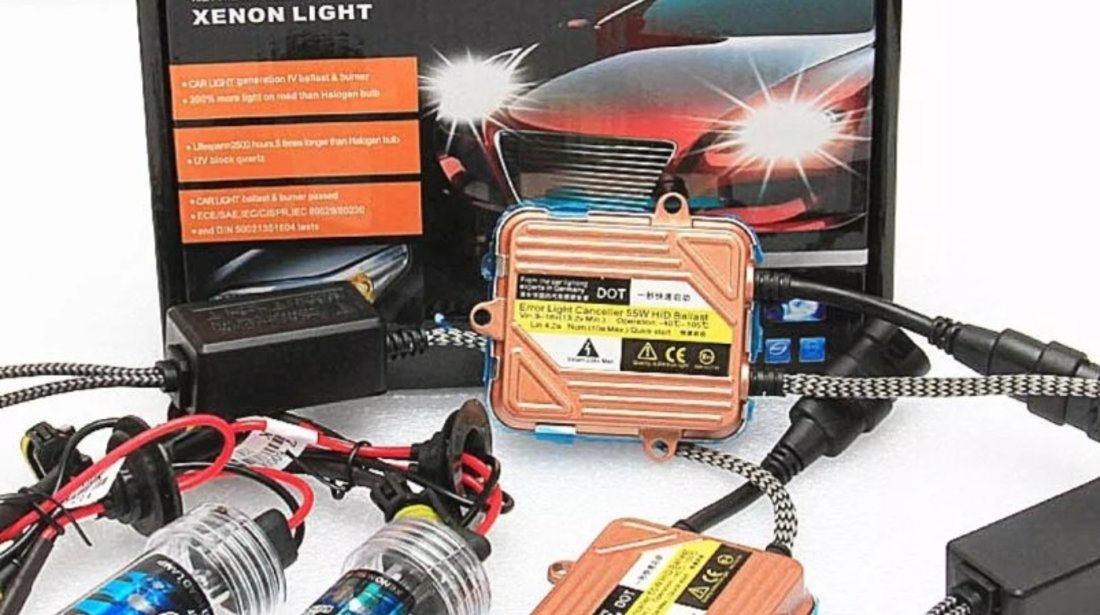 Kit Xenon Fast Start 55W, cu incarcare rapida si anulator bec bord