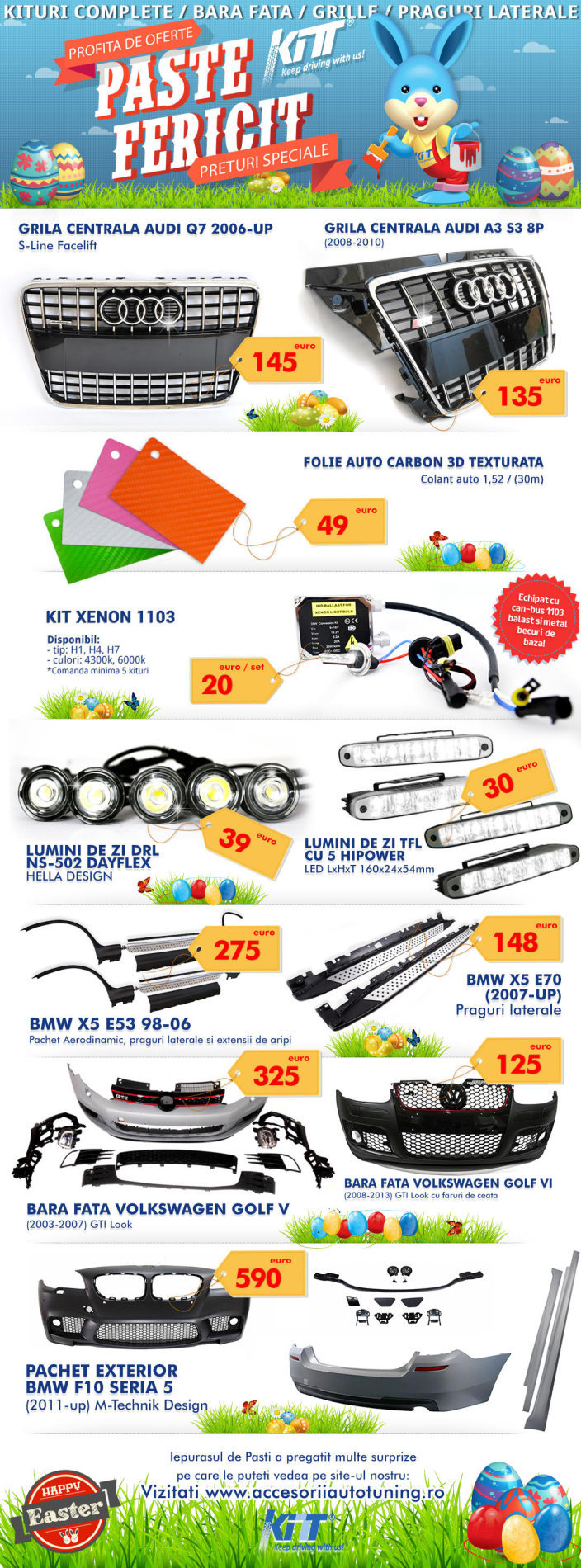 Oferta speciala de Paste de la KITT Romania vine cu mega reduceri