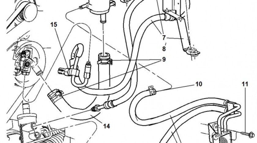 KJ1041 Conducta + Furtunuri TUR-RETUR CASETA DIRECTIE VOLAN STANGA 52129342AB 30114V 3534 JEEP CHEROKEE KJ