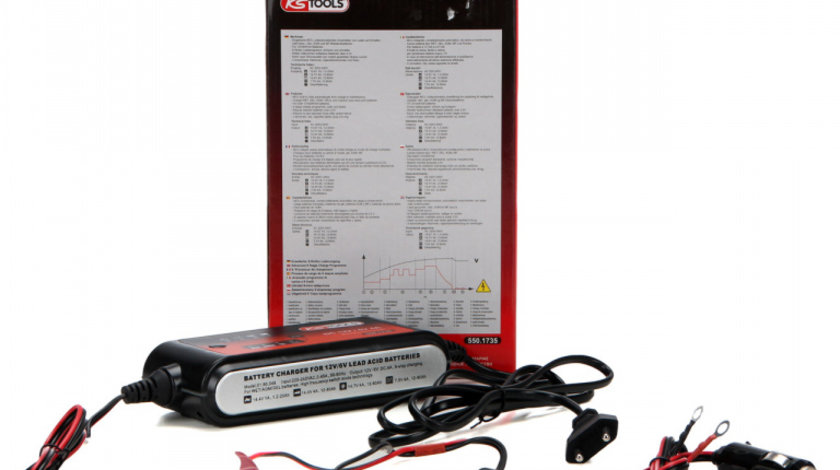 Ks Tools Incarator Baterii Acumulatori Auto De Inalta Frecventa 12V + 6V 4A SmartCharger 550.1735