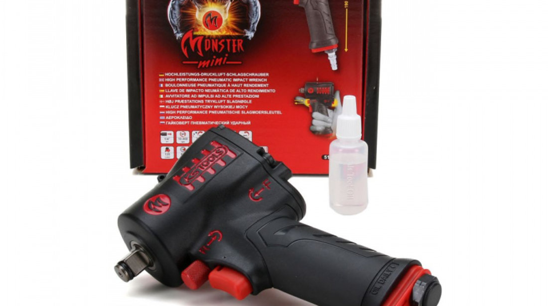 Ks Tools Pistol Pneumatic Cu Percuție (Aer Comprimat) De Inaltă Performanță Monster Mini 1/2'' 1390 Nm 515.1270