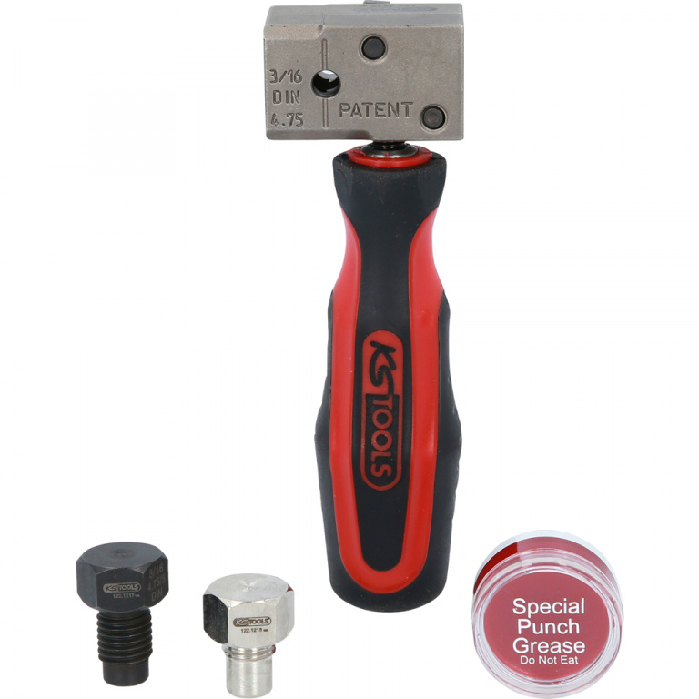 Ks Tools Set Aparat De Bordurare Universal Pentru Conducta De Frana Flarefixeco 4.75MM 4 Piese 122.1215
