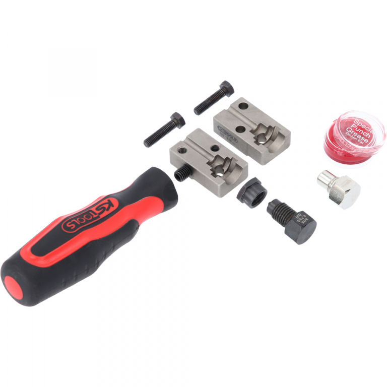 Ks Tools Set Aparat De Bordurare Universal Pentru Conducta De Frana Flarefixeco 4.75MM 4 Piese 122.1215