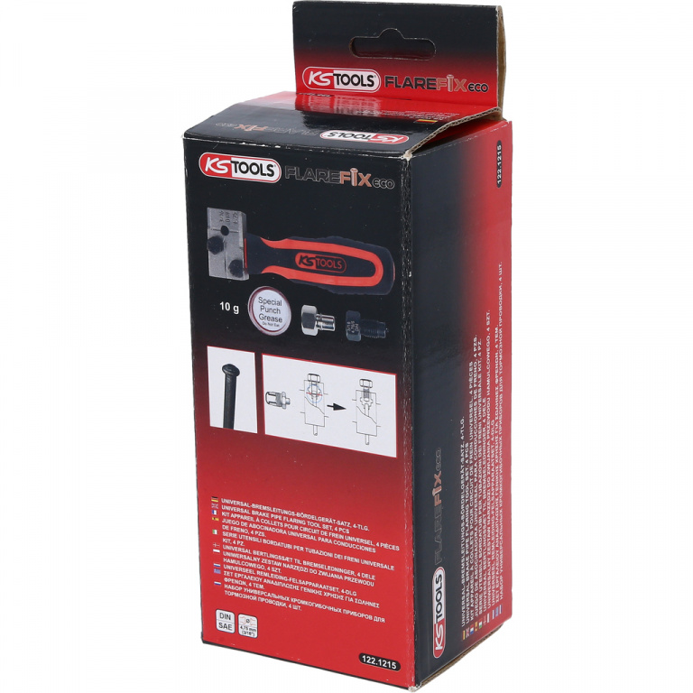 Ks Tools Set Aparat De Bordurare Universal Pentru Conducta De Frana Flarefixeco 4.75MM 4 Piese 122.1215