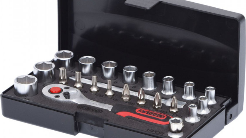 Ks Tools Set Chei Tubulare Si Biti Cu Clichet 1/4&quot; 23 Piese 911.0623