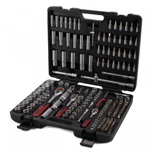 Ks Tools Trusa Scule Cheie Tubulare 1/4&quot;+3/8&quot;+1/2&quot;, 195 Piese 917.0795